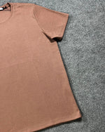 Camiseta Zara Texturizada Basic - Marrom Claro