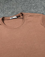 Camiseta Zara Texturizada Basic - Marrom Claro