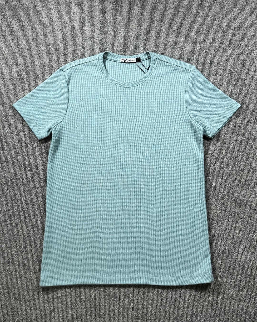 Camiseta Zara Texturizada Basic - Verde Menta