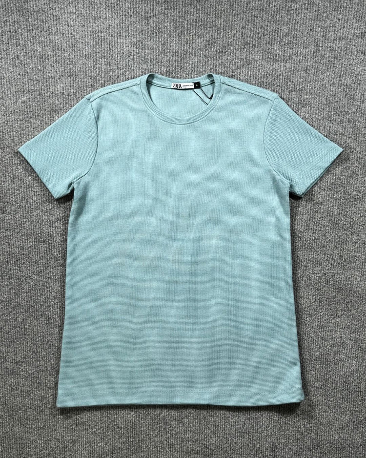 Camiseta Zara Texturizada Basic - Verde Menta