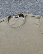 Camiseta Zara Texturizada Basic - Verde Oliva