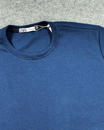 Camiseta Zara Texturizada Basic - Azul Marinho
