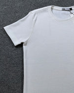 Camiseta Zara Texturizada Basic - Off White