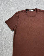 Camiseta Zara Texturizada Basic - Marrom