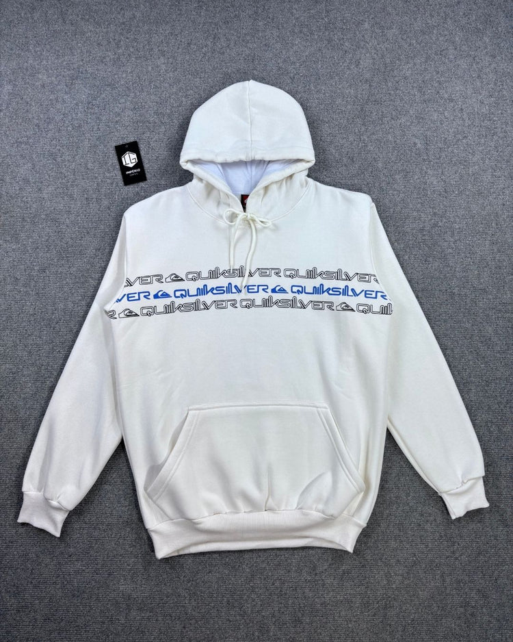 Blusa Moletom Canguru Quiksilver  Escrita - Off White
