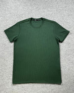 Camiseta Zara Texturizada Basic - Verde Musgo